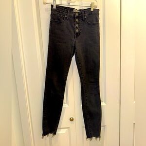 Madewell High Rise Toothpick jean, size 26, black